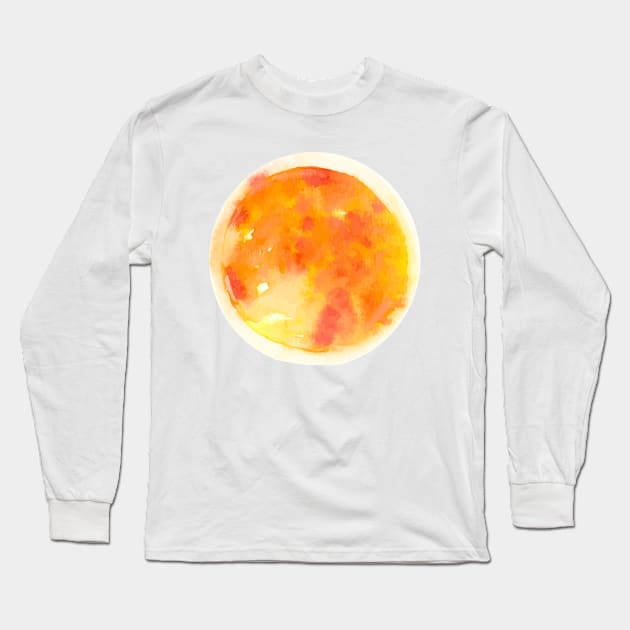 Sun Watercolor Illustration Long Sleeve T-Shirt by Harpleydesign